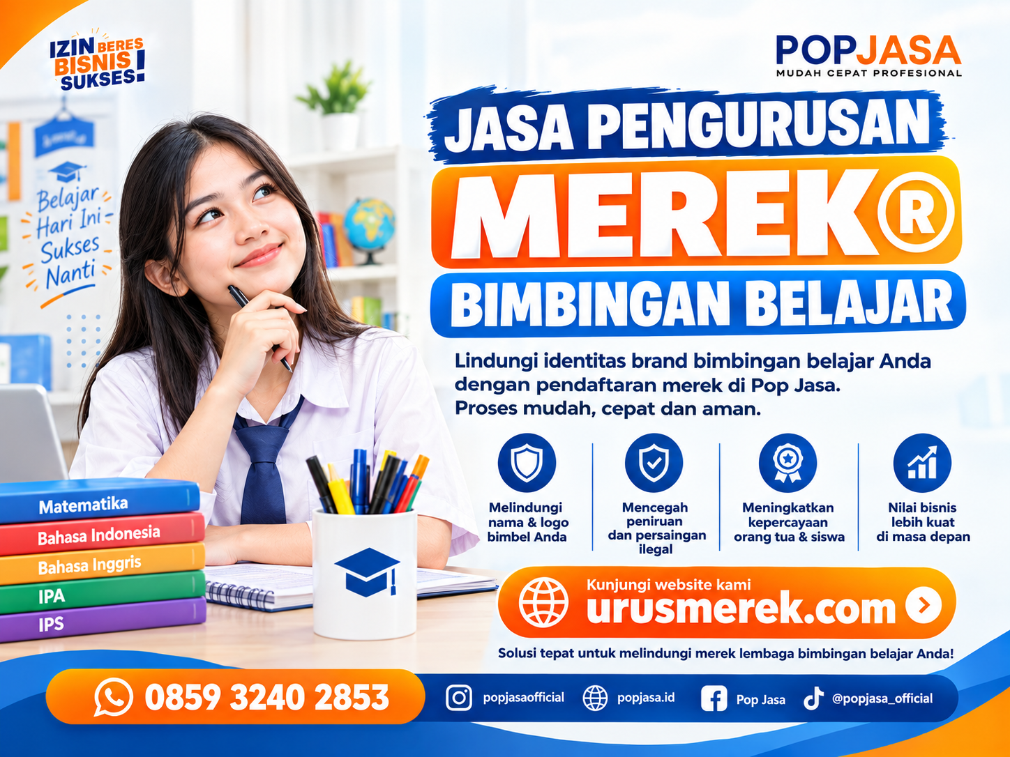 Jasa Pengurusan Merek Bimbingan Belajar di Pop Jasa
